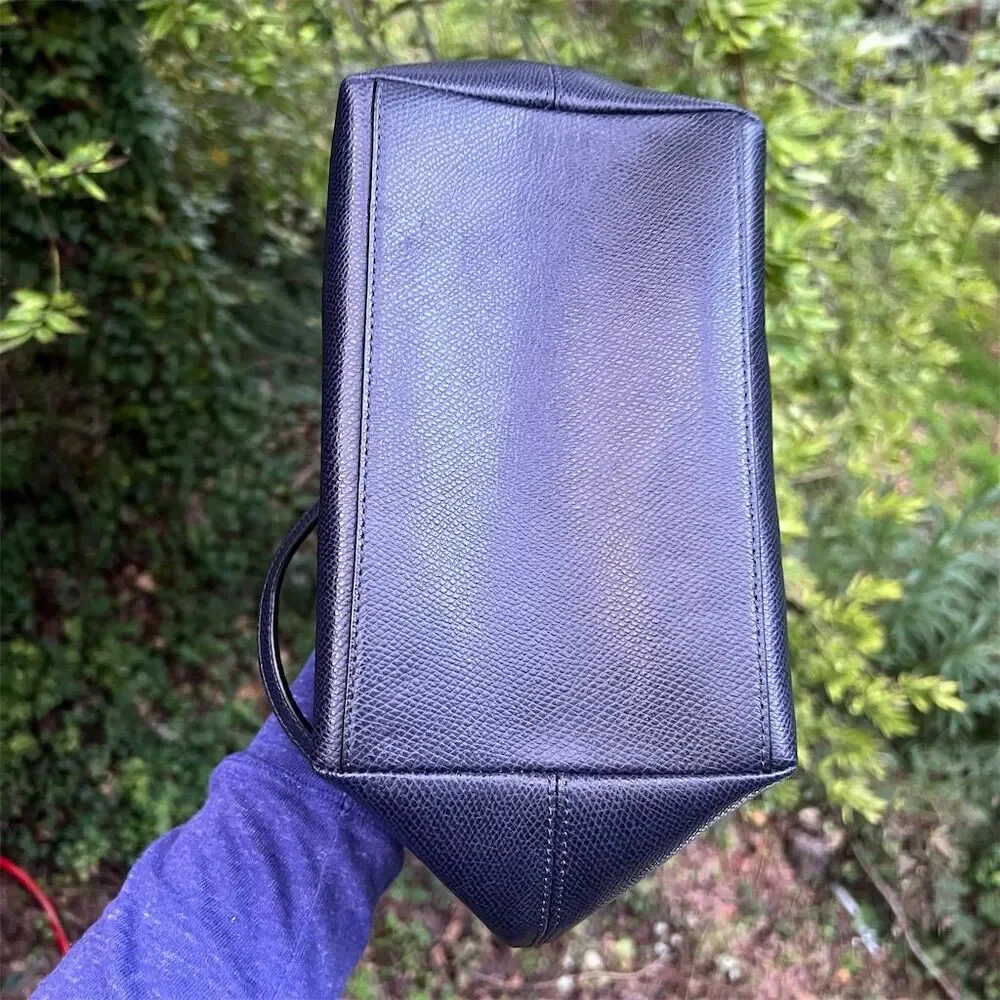 COACH Women's Mini City Tote Blue Crossgrain Leather w Gold Hardware AUTHENTIC - Picture 4 of 8